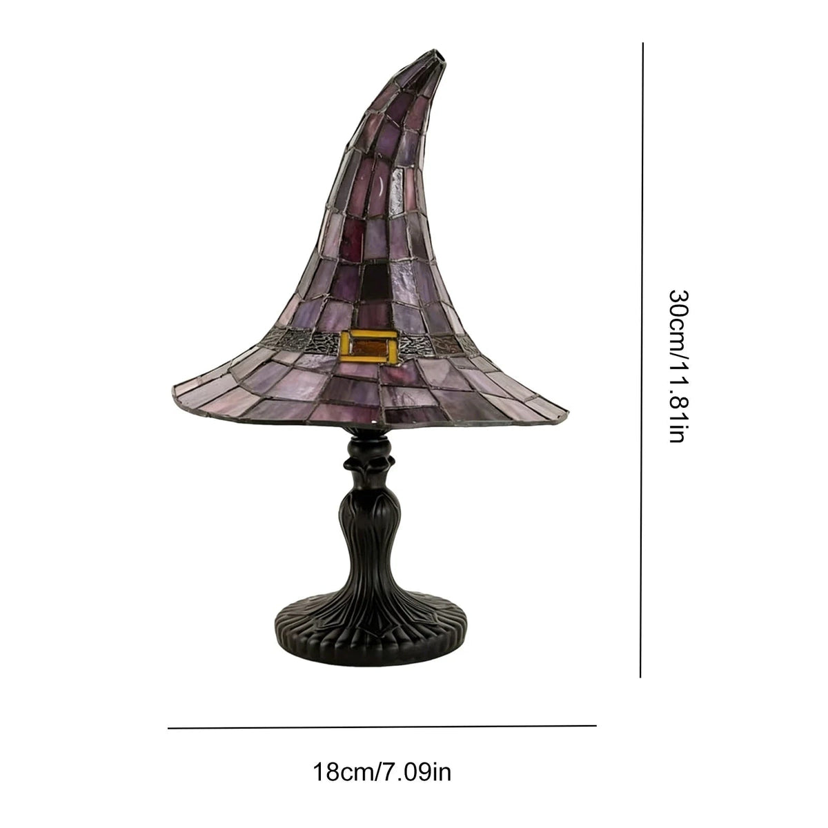 Halloween Witch Hat Tiffany Style Table Lamp with USB Power and Warm Glow Decoration Bed Side