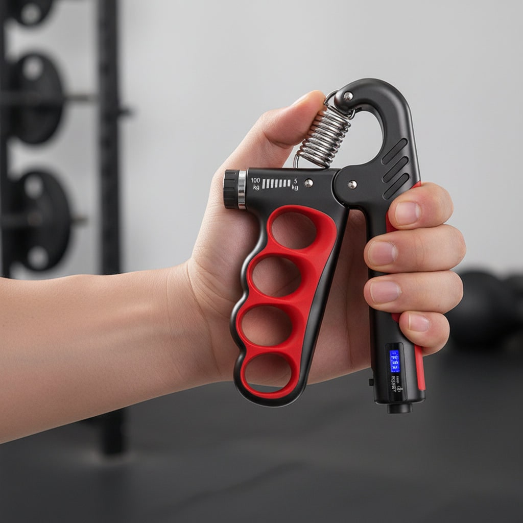 Hand Grip Strengthener and Strength Trainer with Digital Counter and Adjustable Resistance