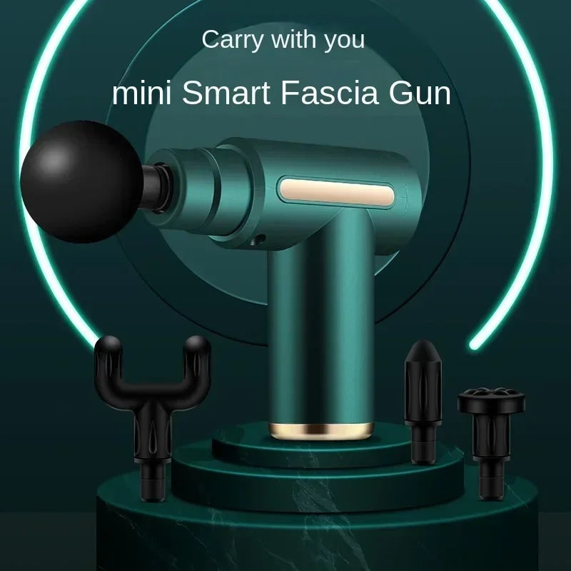 Handheld Mini Massage Gun with Four Interchangeable Heads and LED Display Compact