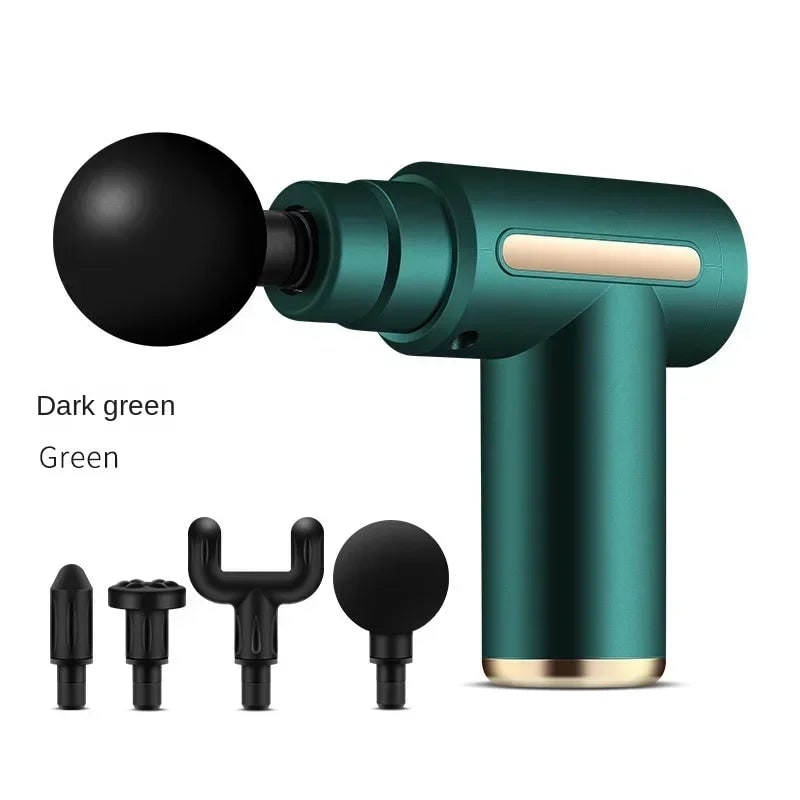 Handheld Mini Massage Gun with Four Interchangeable Heads and LED Display Compact