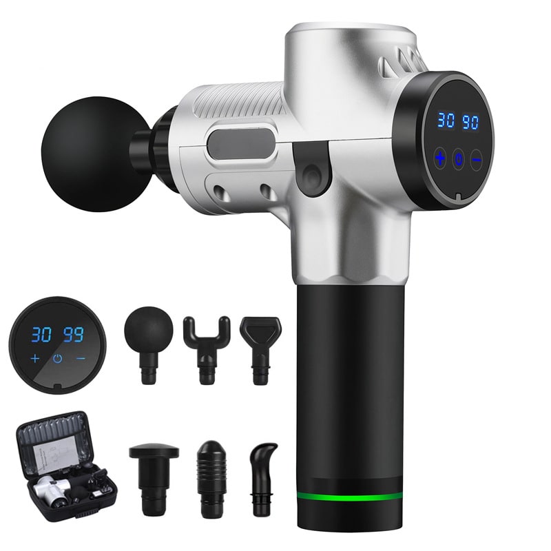 Handheld Massage Gun with Percussive Therapy and Six Interchangeable Heads for Sports Recovery