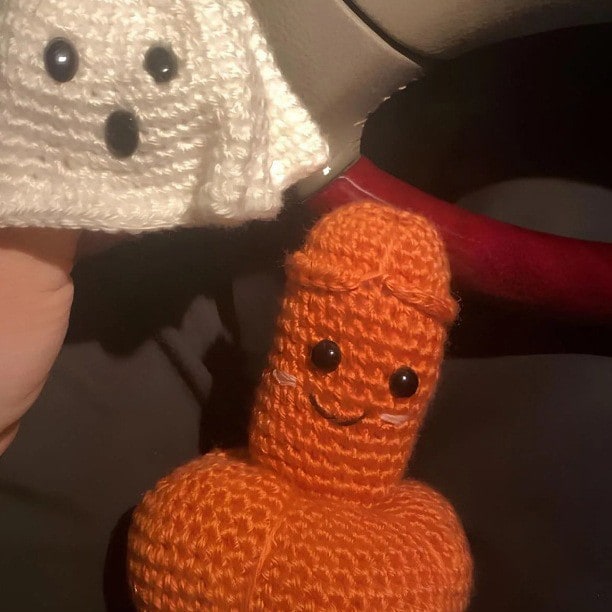 Handmade Crochet Gag Gift Hilarious and Silly White Elephant Novelty Ornament
