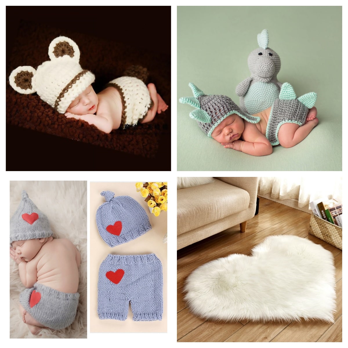 Heart Shaped Area Rug with Non Slip Pad Plush Faux Fur Fluffy Floor Mat for Living Room 8 By 10