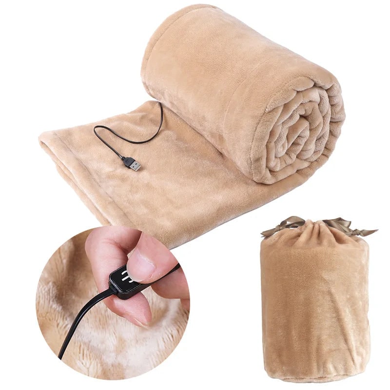 Heated Blanket and Energy Efficient Electric with USB Power and Plush Fleece