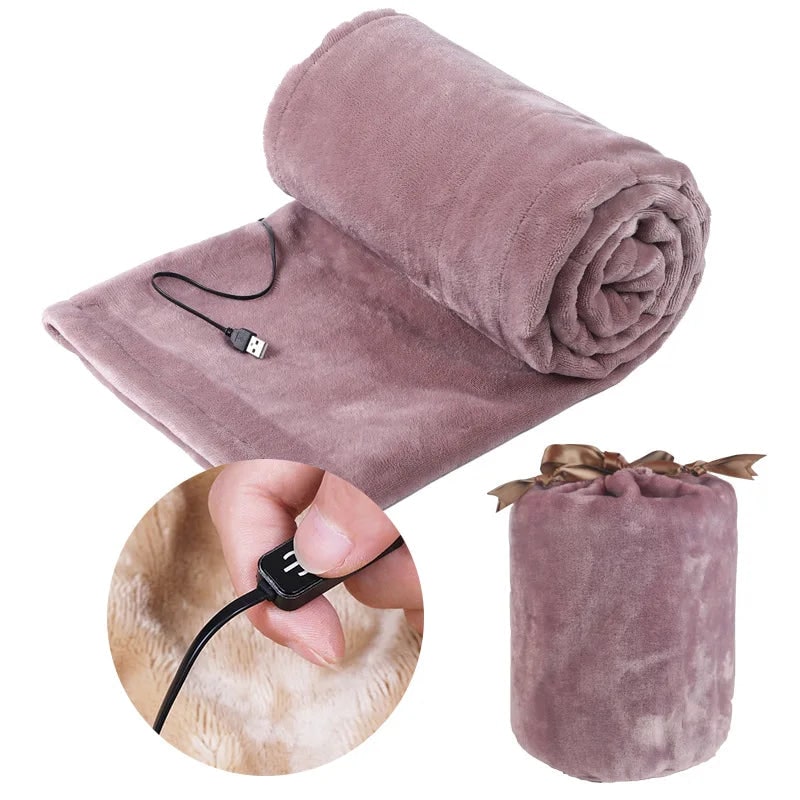 Heated Blanket and Energy Efficient Electric with USB Power and Plush Fleece