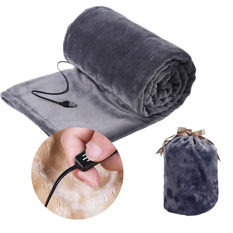 Heated Blanket and Energy Efficient Electric with USB Power and Plush Fleece