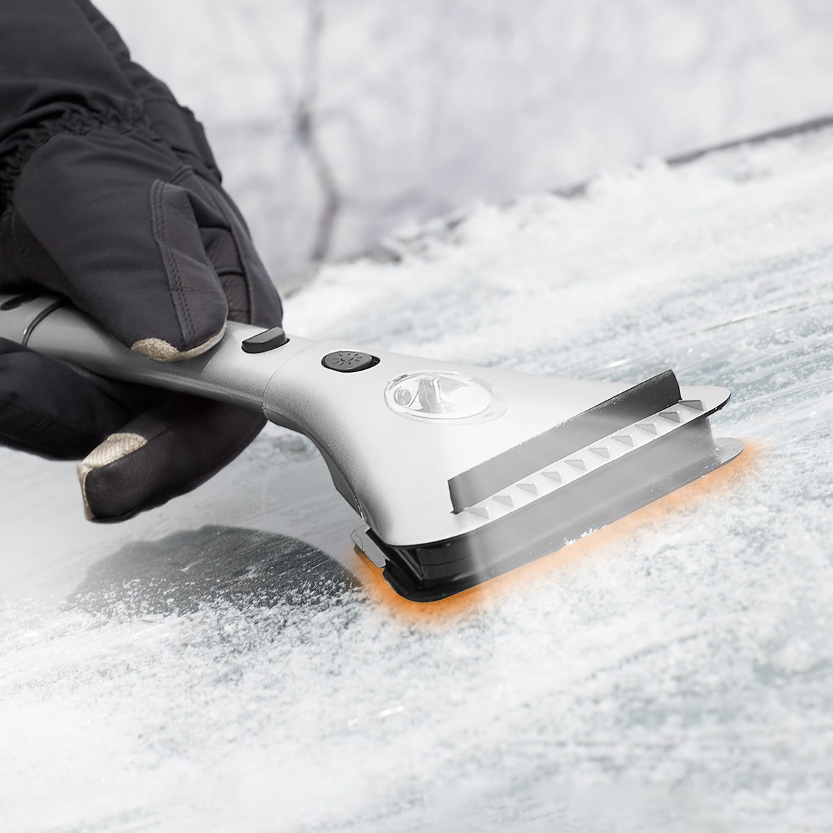 Heated Car Ice Scraper for Window Windshield with Extendable Handle LED Light and 12v Power Cord