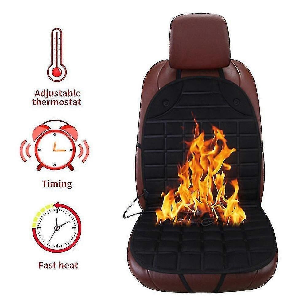 Heated Car Seat Cover and Cushion with Backrest Support 12v Quilted with Two Heat Settings