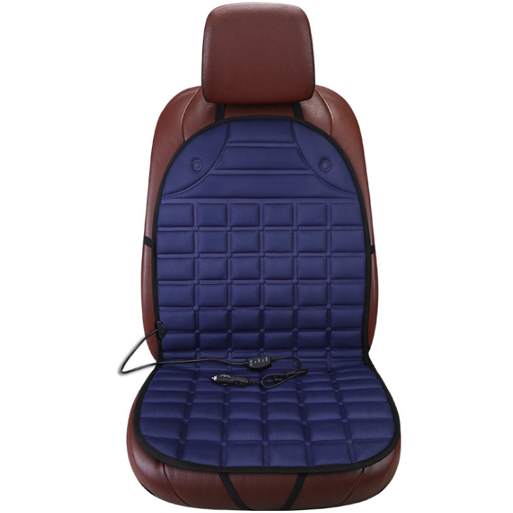 Heated Car Seat Cushion and Cover with Quilted Design and 12v Power Adapter Ergonomic