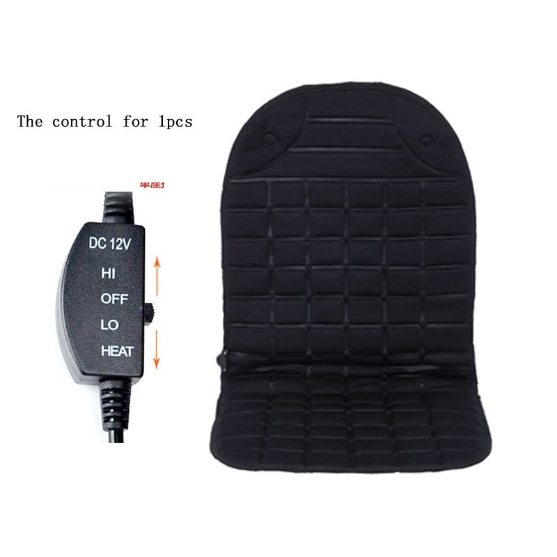 Heated Car Seat Cushion and Cover with Quilted Design and 12v Power Adapter Ergonomic