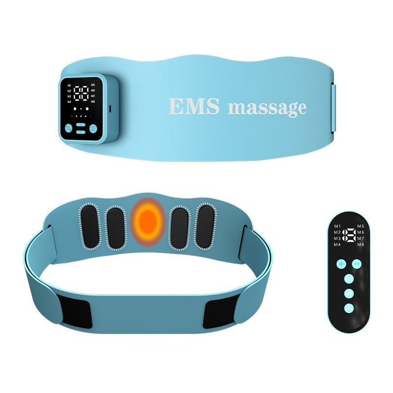 Heated Ems Abdominal Toning Belt with Wireless Remote and Vibration