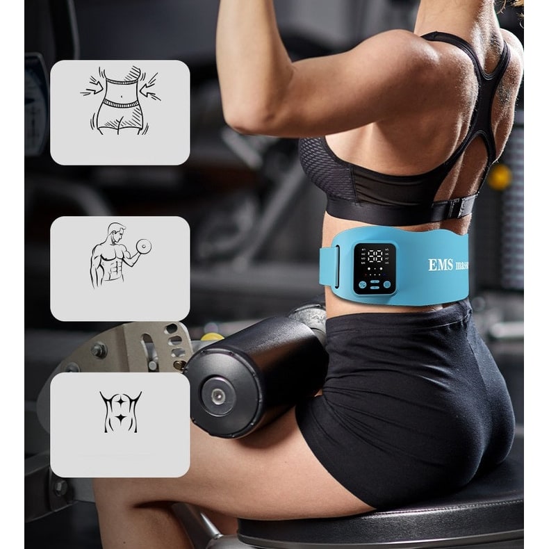 Heated Ems Abdominal Toning Belt with Wireless Remote and Vibration