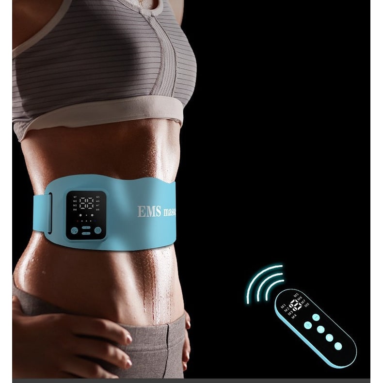 Heated Ems Abdominal Toning Belt with Wireless Remote and Vibration
