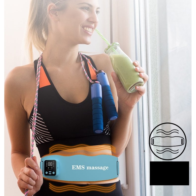 Heated Ems Abdominal Toning Belt with Wireless Remote and Vibration