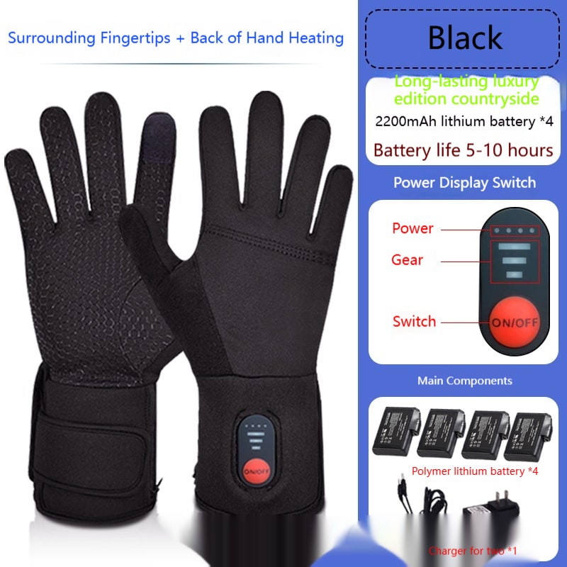 Heated Gloves for Winter with Touchscreen Fingertips and Rechargeable Powered Hand Warmer