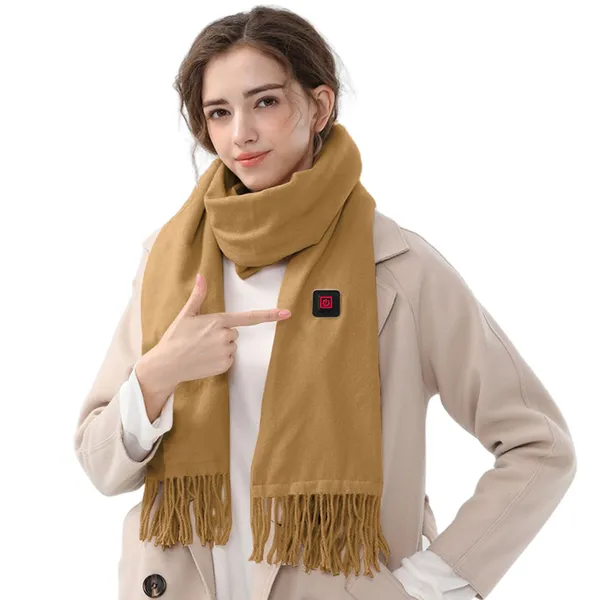 Heated Scarf and Neck Wrap with USB Power Fleece Fabric Three Temperature Settings Wool