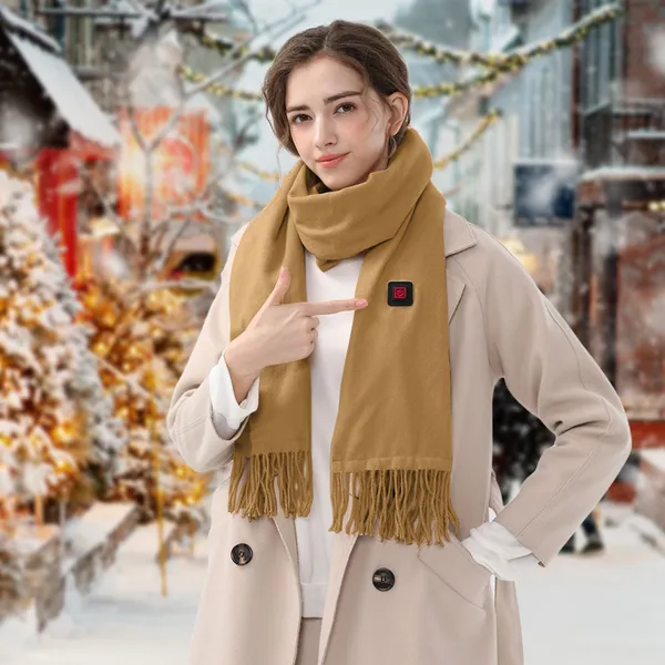 Heated Scarf and Neck Wrap with USB Power Fleece Fabric Three Temperature Settings Wool