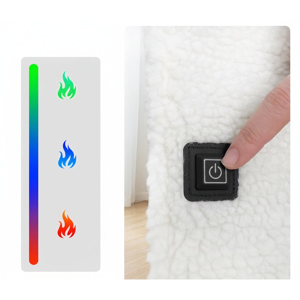 Heated Seat Cushion and Desk Chair Pad with USB Power Sherpa Fleece Two Zones With Ties