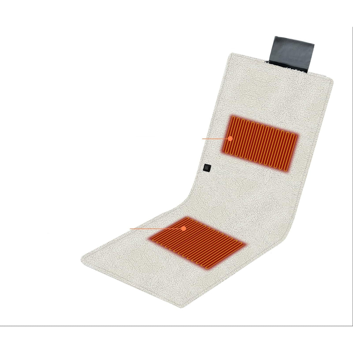 Heated Seat Cushion and Desk Chair Pad with USB Power Sherpa Fleece Two Zones With Ties