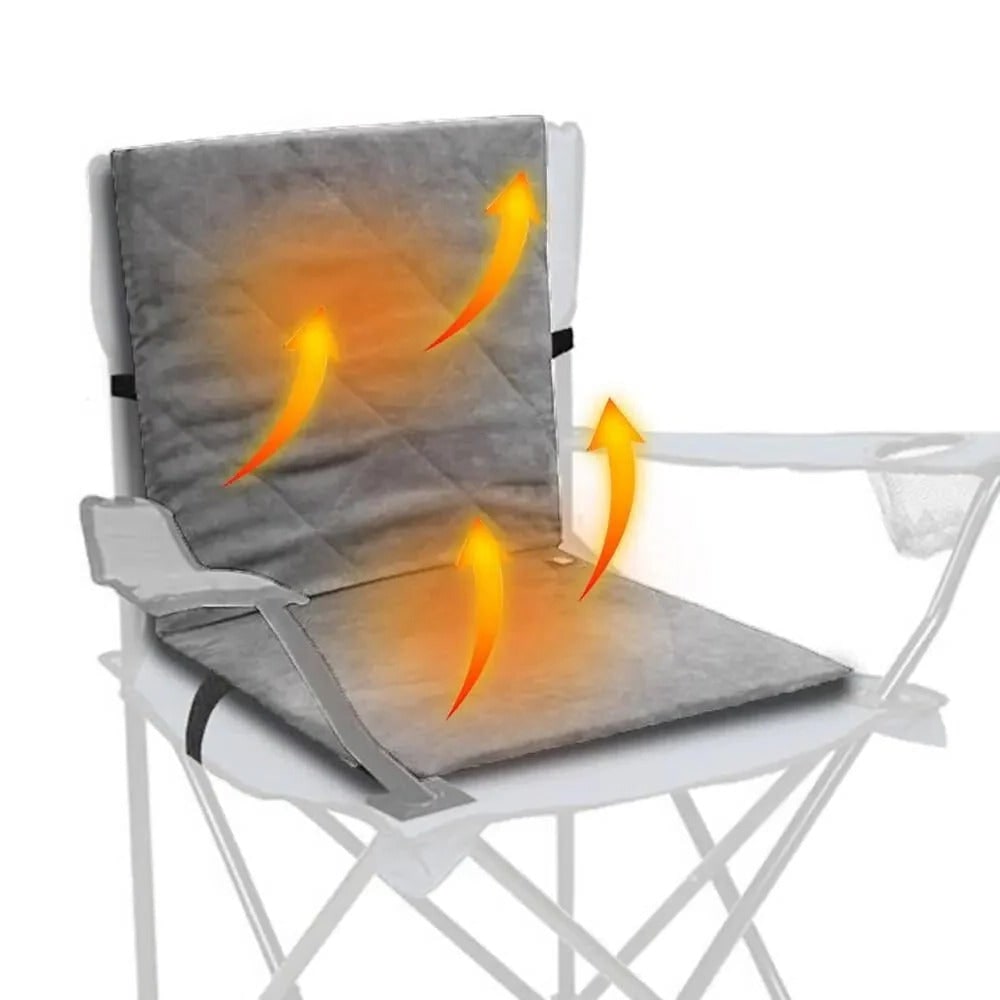 Heated Seat Cushion with Backrest for Car and Camping Chairs Portable with USB Power