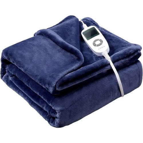 Heated Throw Blanket with Sherpa Fleece Lining Electric Flannel with Auto-Off Timer