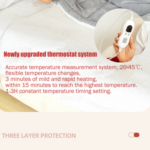 Heated Throw Blanket with Sherpa Fleece Lining Electric Flannel with Auto-Off Timer