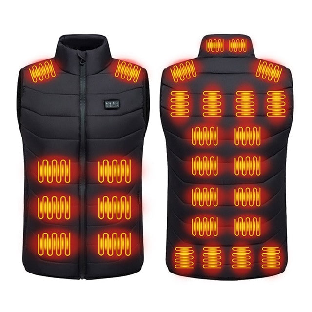 Heated Vest with USB Rechargeable Battery Quilted Design and Multiple Heating Zones