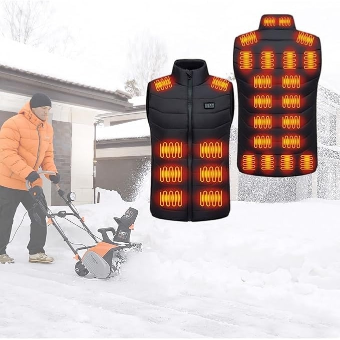 Heated Vest with USB Rechargeable Battery Quilted Design and Multiple Heating Zones