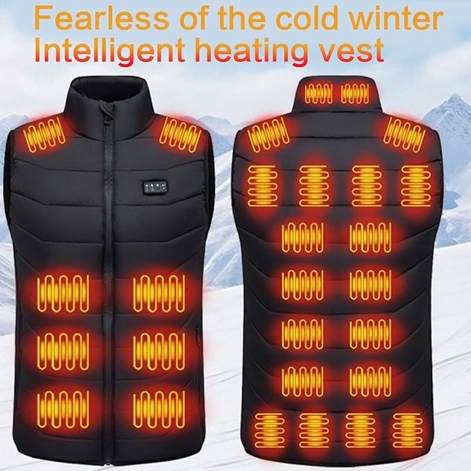 Heated Vest with USB Rechargeable Battery Quilted Design and Multiple Heating Zones