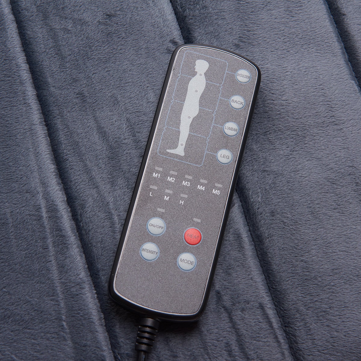 Heated Vibrating Full Body Electric Massage Mat with Wired Remote and Pillow