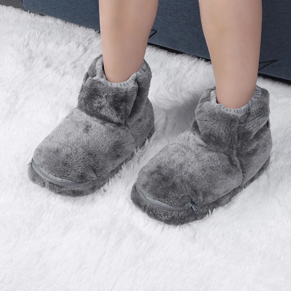 Heated Winter Slippers for and with USB Warming Plush Bootie and Arch Support