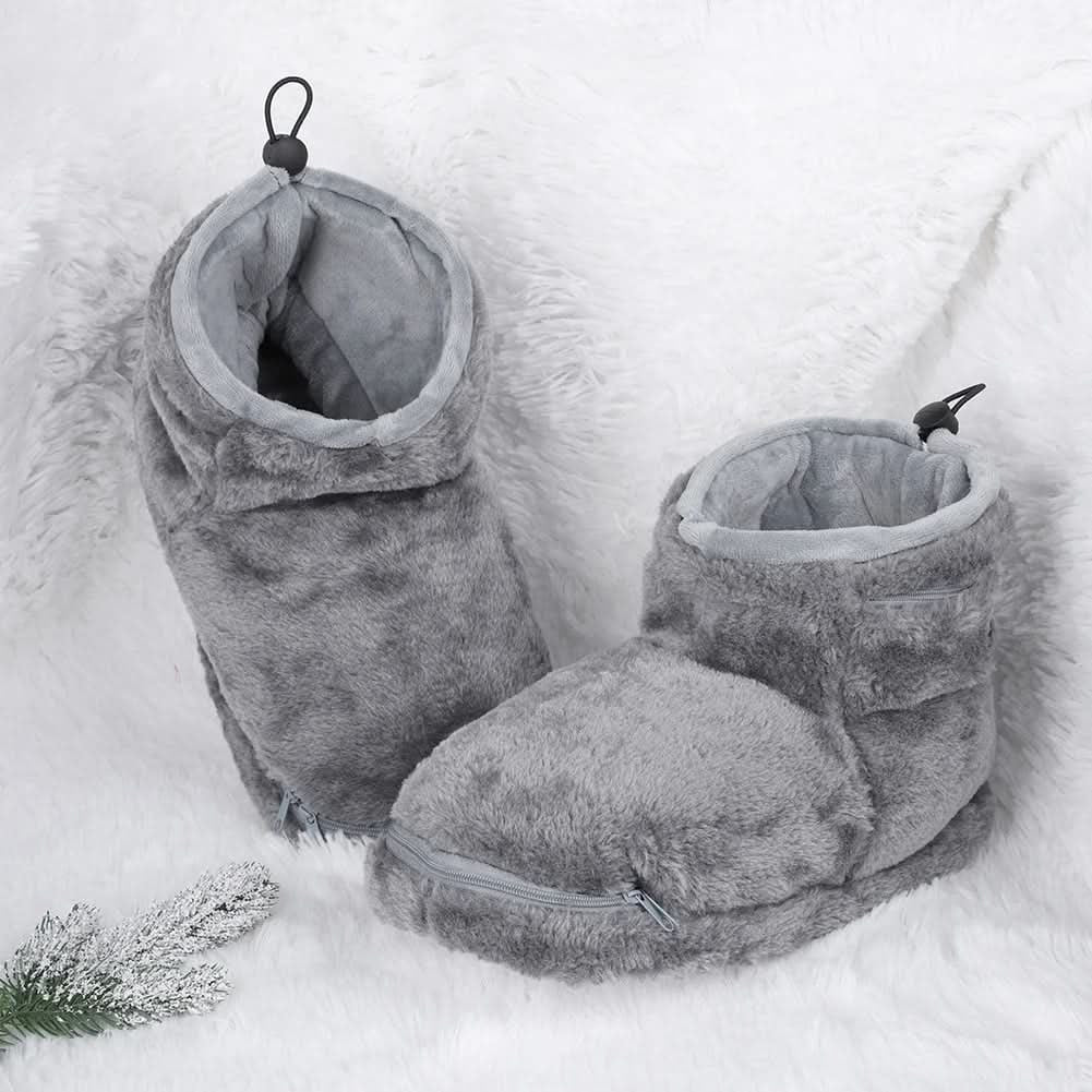 Heated Winter Slippers for and with USB Warming Plush Bootie and Arch Support