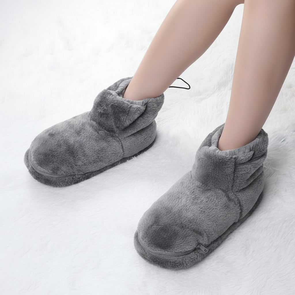 Heated Winter Slippers for and with USB Warming Plush Bootie and Arch Support