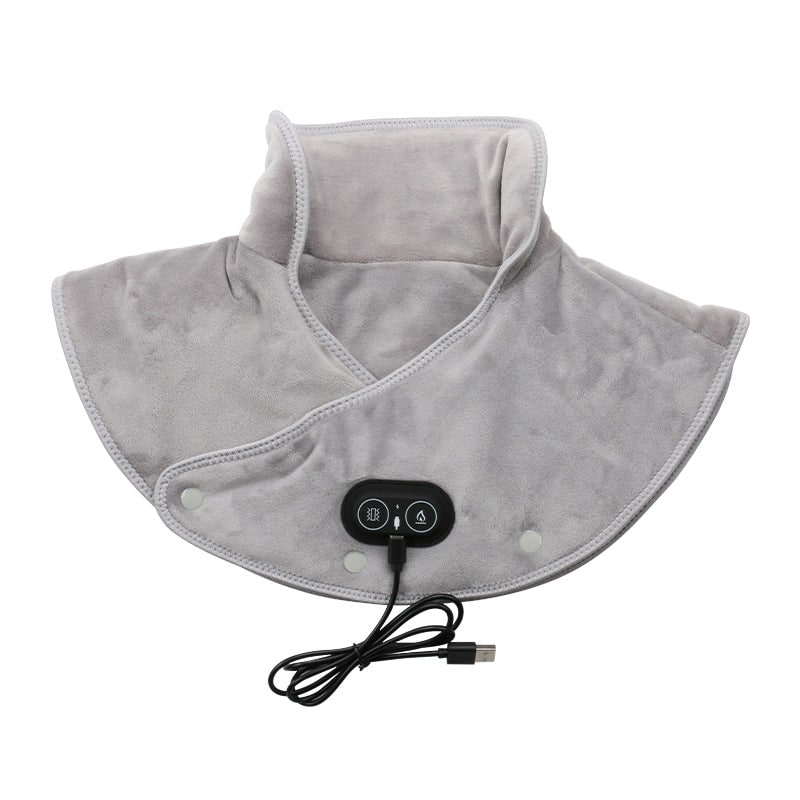 Heating Pad for Neck Shoulder USB Plush Vibration Massage Electric Massager