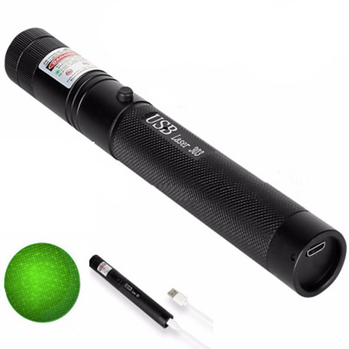 High Power Laser Pointer Pen with Adjustable Focus and Safety Key Lock Blue Light
