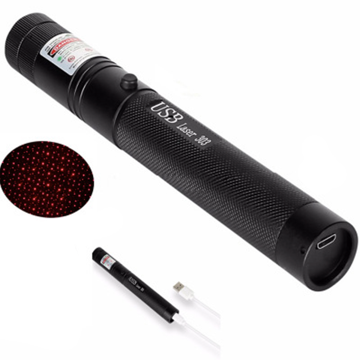 High Power Laser Pointer Pen with Adjustable Focus and Safety Key Lock Blue Light