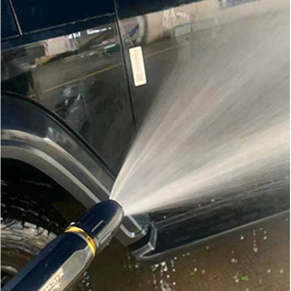 High Pressure Garden Hose Nozzle with Adjustable Spray Tip and Brass Quick-Connect Fitting