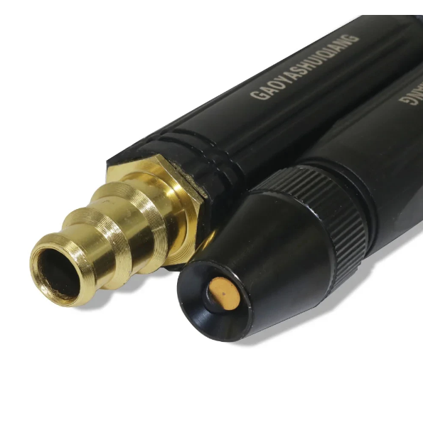 High Pressure Garden Hose Nozzle with Adjustable Spray Tip and Brass Quick-Connect Fitting
