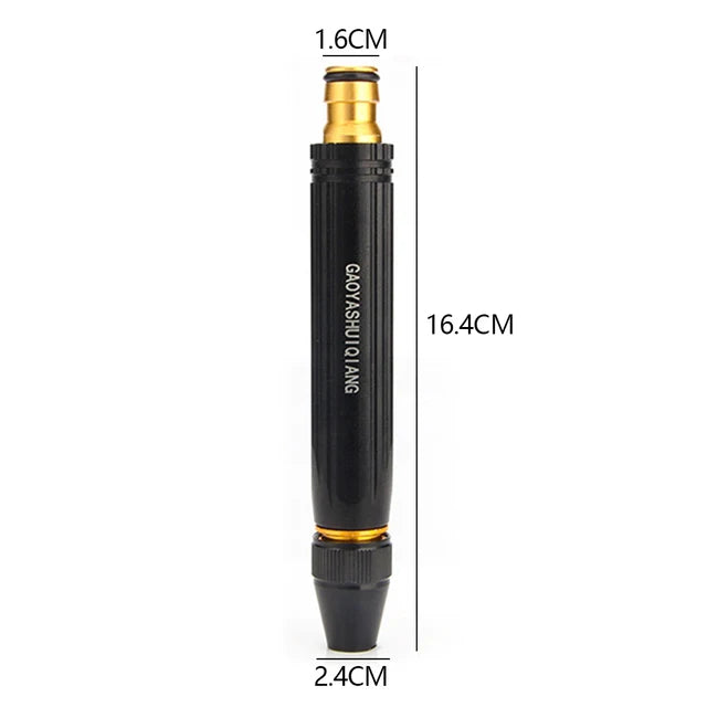 High Pressure Garden Hose Nozzle with Adjustable Spray Tip and Brass Quick-Connect Fitting