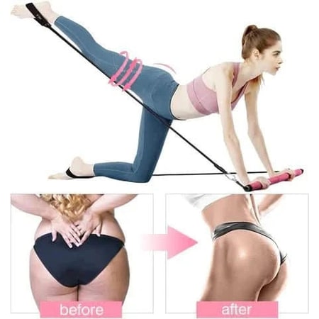 Home Pilates Bar Kit with Resistance Bands and Foot Straps Portable Full Body Workout
