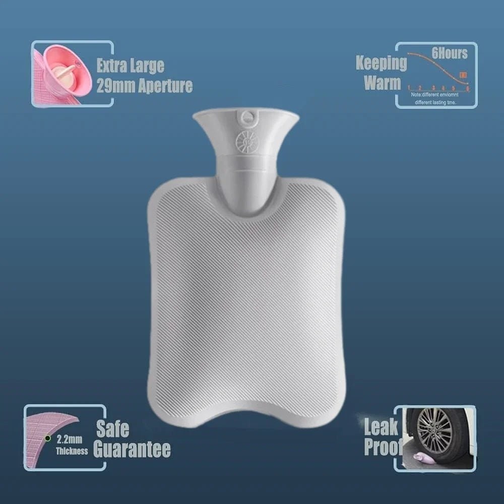 Hot Water Bottle and Bag with Removable Plush Faux Fur Cover for Cramps Warm