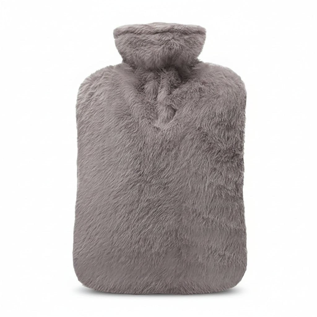 Hot Water Bottle and Bag with Removable Plush Faux Fur Cover for Cramps Warm
