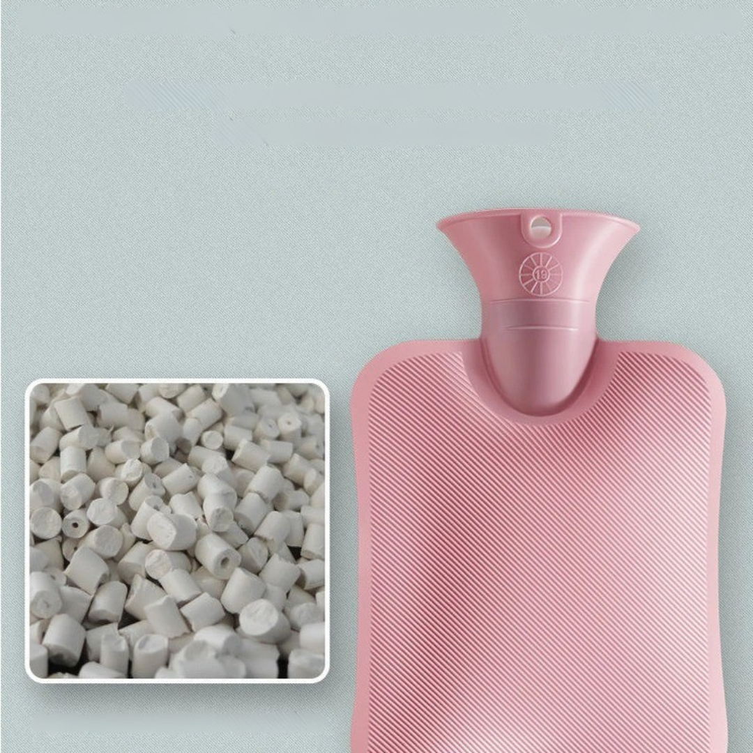 Hot Water Bottle with Knitted Cover Striped Pattern Removable Design 2l