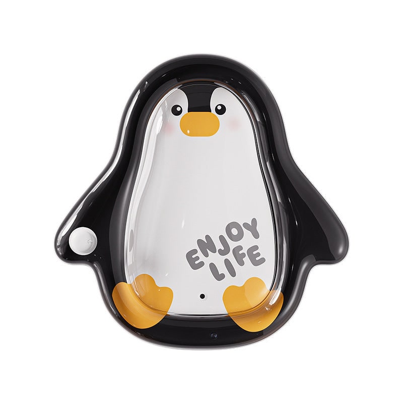 Cute Penguin Shaped Plastic Hot Water Bottle with Transparent Belly Panel