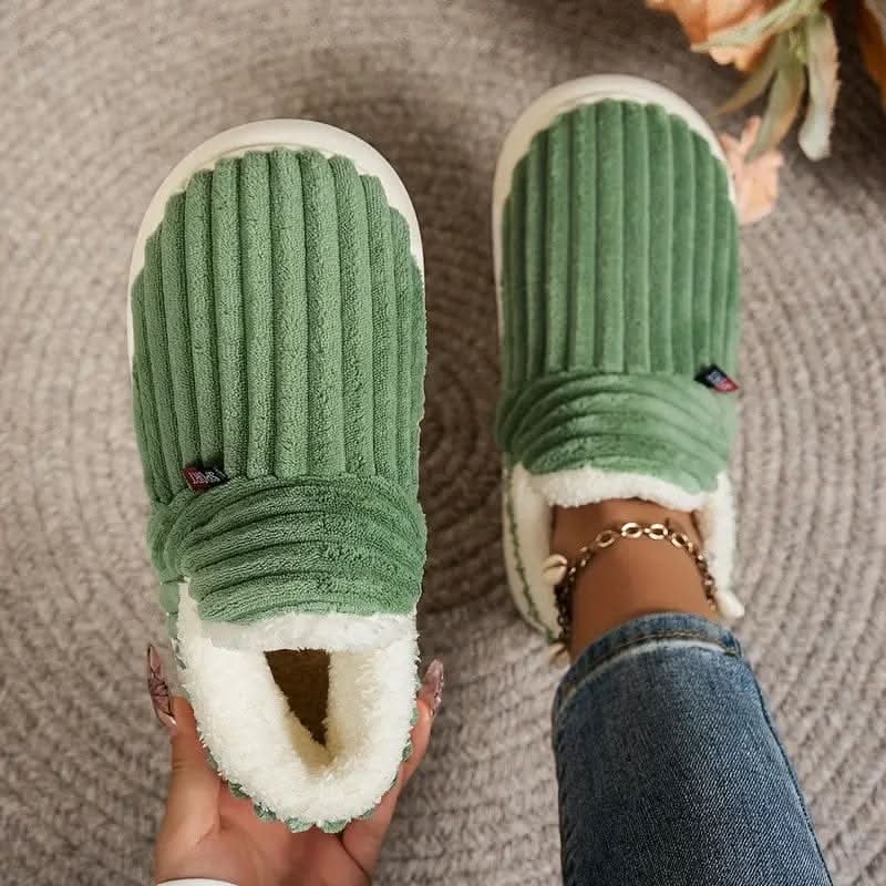 House Slippers Boots Bootie Corduroy Sherpa Fleece Slip Non