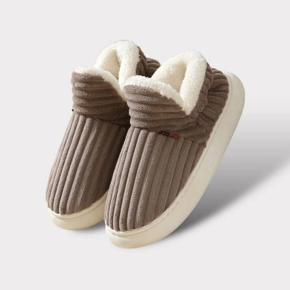 House Slippers Boots Bootie Corduroy Sherpa Fleece Slip Non