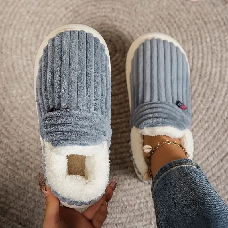 House Slippers Boots Bootie Corduroy Sherpa Fleece Slip Non