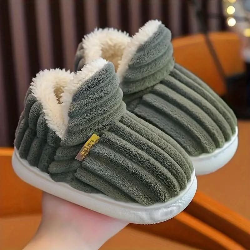 House Slippers Boots Bootie Corduroy Sherpa Fleece Slip Non