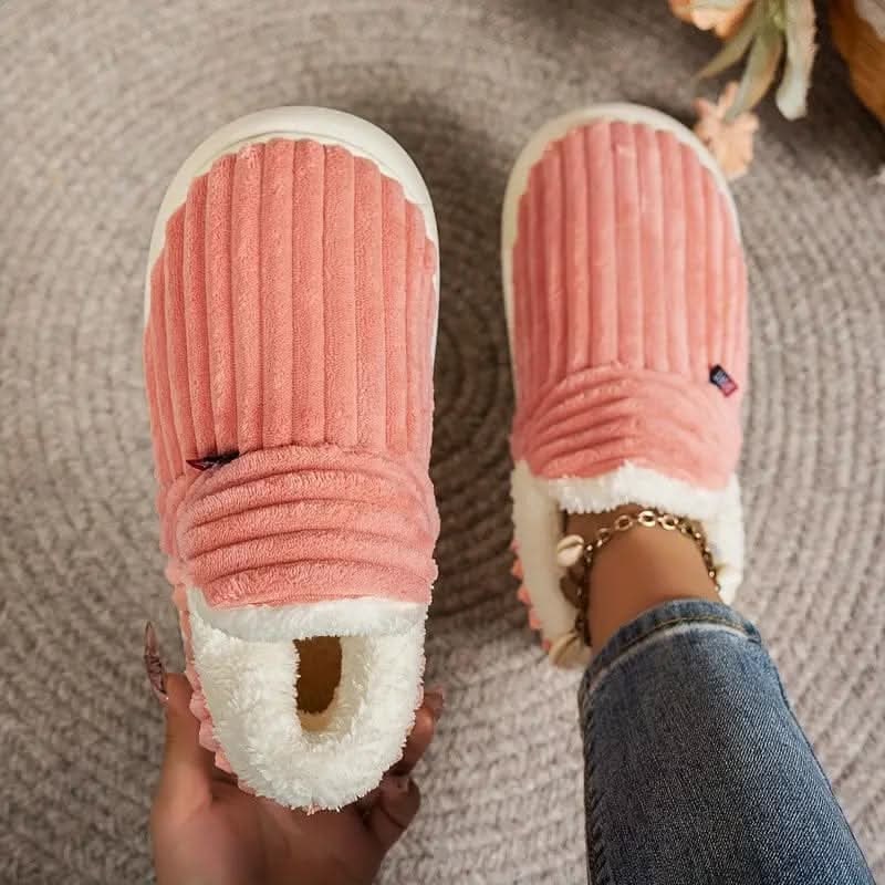 House Slippers Boots Bootie Corduroy Sherpa Fleece Slip Non
