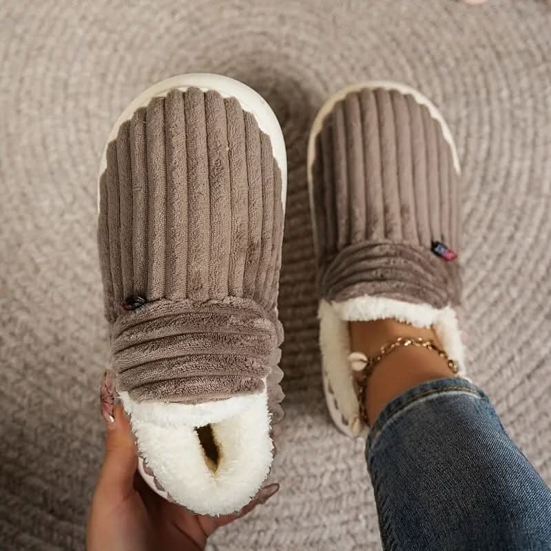 House Slippers Boots Bootie Corduroy Sherpa Fleece Slip Non